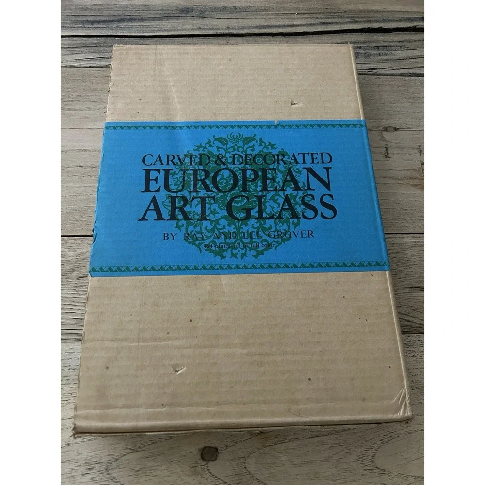 EUROPEAN ART GLASS RAY & LEE GROVER AUTHOR SIGNED CARVED & DECORATED BOOK Signed